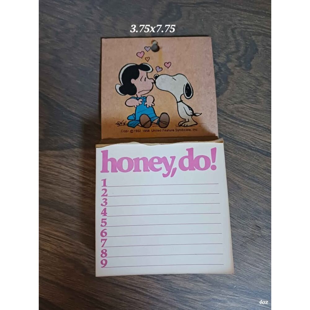 Vintage 1958 Peanuts Snoopy Honey Do note pad